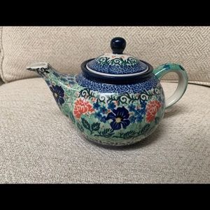 Ceramika Artystyczna hand-painted stoneware teapot. NWT  Beautiful!❣️